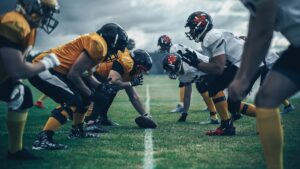 American,Football,Championship.,Teams,Ready:,Professional,Players,,Aggressive,Face-off,,Ready